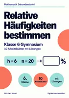 Vorschau - Arbeitsblätter - Relative Häufigkeiten bestimmen Klasse 6 Gymnasium | Mathematik Sekundarstufe I | 10 Arbeitsblätter mit Lösungen als PDF - Deckblatt
