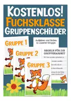 Vorschau - Stationenlernen - Kostenlos Gruppenschilder Fuchsklasse / Fuchs - Deckblatt