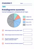 Vorschau - Arbeitsblätter - Kreisdiagramme auswerten Klasse 6 Gymnasium | Mathematik Sekundarstufe I | 10 Arbeitsblätter mit Lösungen als PDF - Seite 3