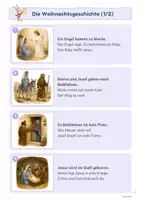 Vorschau - Arbeitsblätter - Weihnachtsgeschichte in Leichter Sprache kostenlos | 8 Bilder mit kurzen Sätzen | Bildkarten, Legegeschichte, Leporello | Förderschule und Grundschule | Klasse 1-4 - Seite 3