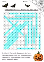 Vorschau - Arbeitsblätter - Halloween Wortgitter Klasse 2 Nomen Verben Lernwörter differenziert - Seite 2