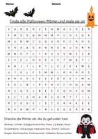 Vorschau - Arbeitsblätter - Halloween Wortgitter Klasse 2 Nomen Verben Lernwörter differenziert - Seite 3