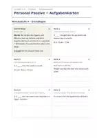Vorschau - Aufgabenkarten - Personal Passive – Aufgabenkarten Englisch - Seite 1