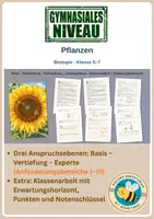 Vorschau - Unterrichtsreihen - Pflanzen: Blüte, Bestäubung, Fotosynthese – Biologie Klasse 5 bis 7 Gymnasium | Blütendiagramm, Befruchtung, van Helmont | mit Klassenarbeit und Erwartungshorizont - Deckblatt