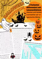 Vorschau - Arbeitsblätter - Halloween Wortgitter Klasse 2 Nomen Verben Lernwörter differenziert - Deckblatt