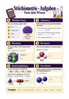 Vorschau - Arbeitsblätter - Stöchiometrie, Molrechnung - Chemie Klasse 9-10, Übersicht + Aufgaben - Deckblatt