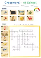 Vorschau - Arbeitsblätter - Kreuzworträtsel At School - Englisch - Seite 1