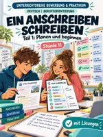 Vorschau - Arbeitsblätter - Anschreiben schreiben Teil 1: die Bewerbung planen und beginnen | Unterrichtsstunde mit Materialtext, Arbeitsblättern und Lösungen | Deutsch Klasse 8/9 - Deckblatt