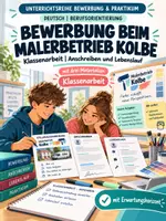 Vorschau - Arbeitsblätter - Klassenarbeit Bewerbung | Anschreiben und Lebenslauf zum Praktikum mit drei Materialien, Erwartungshorizont und Musterlösung | Deutsch Klasse 8/9 - Deckblatt