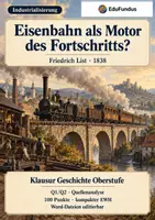Vorschau - Klassenarbeiten - Klausur Industrialisierung – Eisenbahn & Friedrich List 1838 | Oberstufe + EWH (Word) - Deckblatt