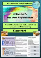 Vorschau - Stundenentwürfe - 🥗 Nährstoffe-Was unser Körper braucht. - Deckblatt