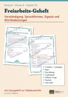 Vorschau - Arbeitsblätter - Freiarbeit Deutsch 6: Verständigung: Sprachformen, Signale und Wortbedeutungen - Deckblatt