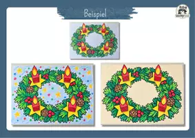 Vorschau - Mal- und Bastelvorlagen - Adventskranz basteln mit 3D Kerzen | Adventsdeko, Weihnachten Winter, Hexentreppe | Kunst, Grundschule, Klasse 1, Klasse 2, Klasse 3, Klasse 4 - Seite 2