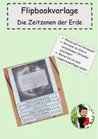 Vorschau - Arbeitsblätter - Flipbookvorlage Zeitzonen der Erde - Deckblatt