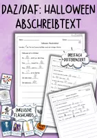 Vorschau - Arbeitsblätter - DaZ / DaF - Halloween - Abschreibtext - Deckblatt