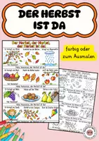 Vorschau - Arbeitsblätter - Der Herbst ist da Liedtext zum Gestalten - Deckblatt