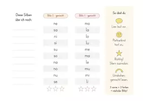 Vorschau - Arbeitsblätter - Freebie: Blitzlesen Silben | Lesefächer | Klasse 1 - Seite 2