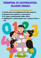 anteprima - Materiale di supporto/inclusione - VERIFICA DI MATEMATICA Classe prima - Pagina di copertina