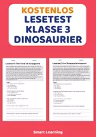 Vorschau - Arbeitsblätter - Kostenlos: Lesetest Klasse 3 Dinosaurier | 2 Lesetests - Deckblatt