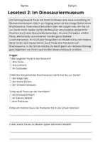 Vorschau - Arbeitsblätter - Kostenlos: Lesetest Klasse 3 Dinosaurier | 2 Lesetests - Seite 2