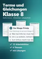 Vorschau - Arbeitsblätter - Terme & Gleichungen Klasse 8 | Intensiv - Deckblatt