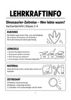 Vorschau - Arbeitsblätter - Dinosaurier Zeitstrahl Sachunterricht Klasse 2 3 4 - Seite 1