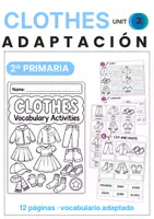 Vista previa - Unidades / Secuencias / Situaciones de Aprendizaje - Vocabulario 2 (Unit 2: Clothes adaptación) Letra no ligada - Portada