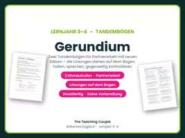 Vorschau - Arbeitsblätter - Gerundium – Tandembögen Englisch - Deckblatt