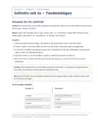 Vorschau - Arbeitsblätter - Infinitiv mit to – Tandembögen Englisch - Seite 1