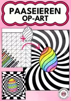 Voorbeeld - Tekenen en knutsel sjablonen - Pasen kunstproject op-art paaseieren - Voorblad