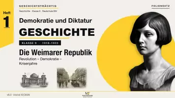 Vorschau - Präsentationen/Tafelbilder - Die Weimarer Republik 1918–1933 – Foliensatz Geschichte Klasse 9 (PPTX + PDF, 252 Folien) | Geschichtsträchtig - Seite 1