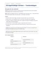 Vorschau - Arbeitsblätter - Unregelmäßige Verben – Tandembögen - Seite 1