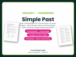 Vorschau - Arbeitsblätter - Simple Past – Tandembögen Englisch - Deckblatt