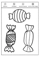 Voorbeeld - Tekenen en knutsel sjablonen - Kleurrijke bonbons voor raamdecoratie carnaval - Pagina 3