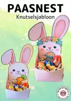 Voorbeeld - Tekenen en knutsel sjablonen - Paasnestje knutselen paashaas paasmandje cadeau - Voorblad