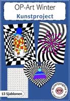Voorbeeld - Tekenen en knutsel sjablonen - Winter kunstproject op-art - Voorblad