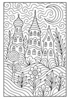 Voorbeeld - Tekenen en knutsel sjablonen - Kleurplaten in de stijl van Hundertwasser - Pagina 1