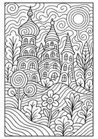 Voorbeeld - Tekenen en knutsel sjablonen - Kleurplaten in de stijl van Hundertwasser - Pagina 3