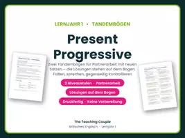 Vorschau - Arbeitsblätter - Present Progressive – Tandembögen Englisch - Deckblatt