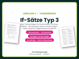 Vorschau - Arbeitsblätter - If-Sätze Typ 3 – Tandembögen Englisch - Deckblatt