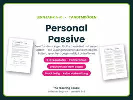 Vorschau - Arbeitsblätter - Personal Passive – Tandembögen Englisch - Deckblatt