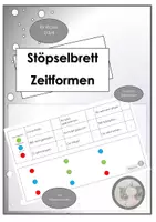 Vorschau - Stationenlernen - Stöpselbrettvorlage "Zeitformen zuordnen" zweifach differenziert mit Selbstkontrolle - Deckblatt