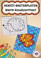 Voorbeeld - Tekenen en knutsel sjablonen - Herfst rasterplaten – kleurplaten met warm-koudcontrast - Voorblad