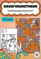 Voorbeeld - Tekenen en knutsel sjablonen - Halloween groepskunstwerk pompoenen – coöperatieve kunst in 30 delen - Voorblad