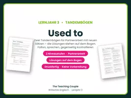Vorschau - Arbeitsblätter - Used to – Tandembögen mit Lösungen - Deckblatt