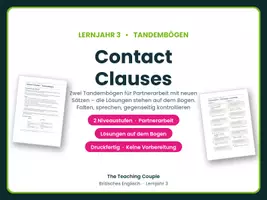 Vorschau - Arbeitsblätter - Contact Clauses – Tandembögen Englisch - Deckblatt