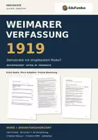 Vorschau - Klassenarbeiten - Klausur Weimarer Verfassung 1919 | Reichspräsident & Artikel 48 | Oberstufe + EWH (Word) - Deckblatt