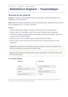 Vorschau - Arbeitsblätter - Befehlsform Englisch – Tandembögen - Seite 1