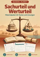 Vorschau - Arbeitsblätter - Sachurteil und Werturteil Klasse 11 - Deckblatt