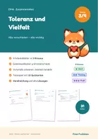 Vorschau - Arbeitsblätter - Toleranz und Vielfalt Klasse 3 und 4 – Vorurteile erkennen, Respekt im Alltag: Ethik mit Lösungen - Deckblatt